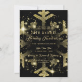 Invitation Gala de collecte de fonds Gold & Black Holiday Cor (Devant)