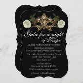 Invitation Gala de collecte de fonds Masquerade (Devant / Derrière)