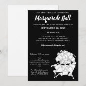 Invitation Gala de collecte de fonds pour la mascarade noire  (Devant / Derrière)