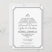 Invitation Gala de dîner moderne noir et blanc (Devant)