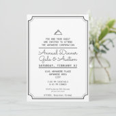 Invitation Gala de dîner moderne noir et blanc (Debout devant)