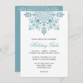 Invitation Gala de Fêtes Ornementales Bleu Glace Baroque (Devant / Derrière)