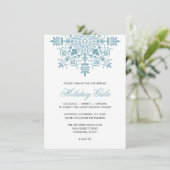 Invitation Gala de Fêtes Ornementales Bleu Glace Baroque (Debout devant)