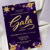 Invitation Gala de Noël violet et or