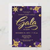 Invitation Gala de Noël violet et or (Devant)