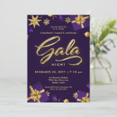 Invitation Gala de Noël violet et or (Debout devant)