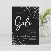Invitation Gala d'entreprise officiel Silver Confetti Noir (Debout devant)