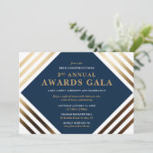 Invitation Gala des Business Awards Elegant Gold & Navy (Debout devant)