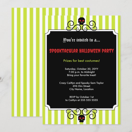 Invitation Gala d'Halloween (Devant / Derrière)