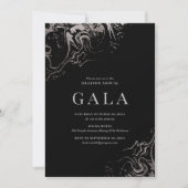 Invitation Gala Élégant Marbrure Argentée (Devant)