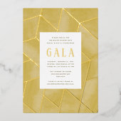 Invitation Gala Géométrique Jaune Gold Foil (Recto)