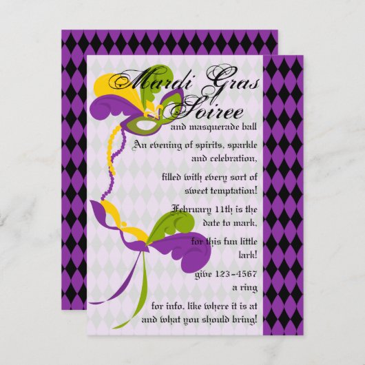 Invitation Gala Masquerade (Devant / Derrière)