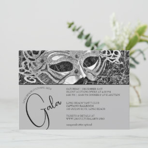 Invitation Gala Masquerade Argent