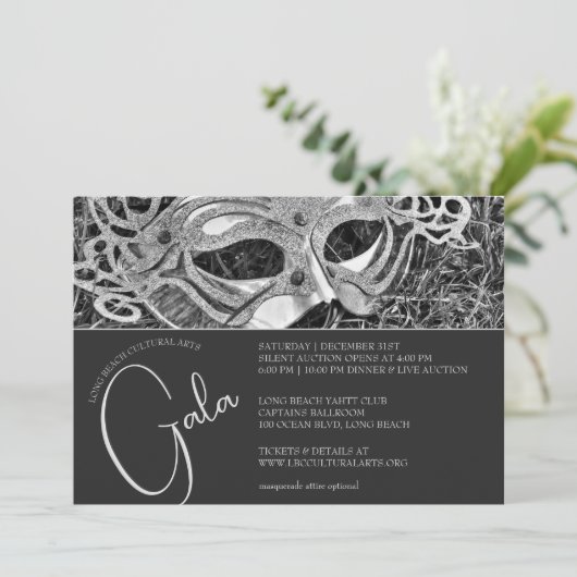 Invitation Gala Masquerade Argent (Debout devant)