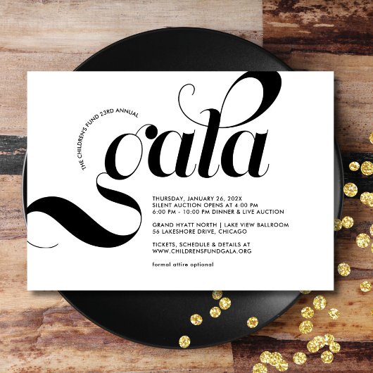 Invitation Gala minimaliste de swag moderne