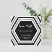 Invitation Gala Night Business Fonction Argent Hexagon (Debout devant)