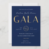 Invitation Gala Night Navy & Gold Logo Business Fundraiser (Devant)