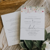 Invitation Galant Wildflower Spanish Front & Back Wedding