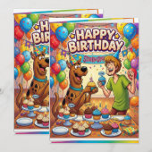 Invitation Galas d'anniversaire du mystère doré (Devant / Derrière)