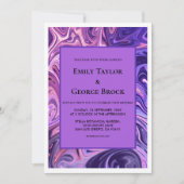 Invitation Galaxie Abstraite moderne Art Wavy Blue Chic Maria (Devant)