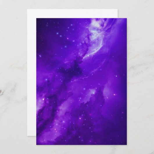 Invitation Galaxie avec étoiles dans l'espace (Devant / Derrière)