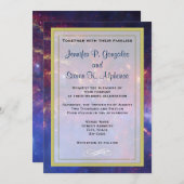 Invitation Galaxie brillante dans le Mariage spatial (Devant / Derrière)