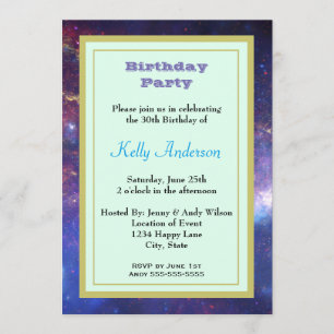 Invitation Galaxie brillante dans l'espace