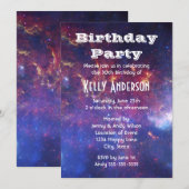 Invitation Galaxie brillante et lumineuse dans l'espace extra (Devant / Derrière)