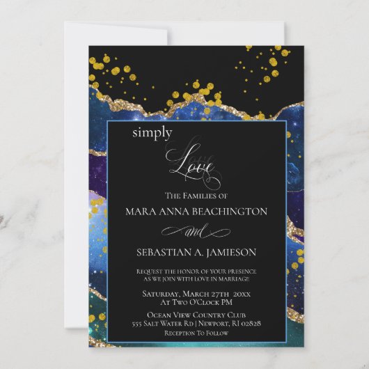 Invitation *~* Galaxie céleste Cosmos Space Nebula Mariage (Dos)