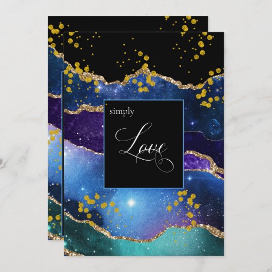 Invitation *~* Galaxie céleste Cosmos Space Nebula Mariage (Devant / Derrière)