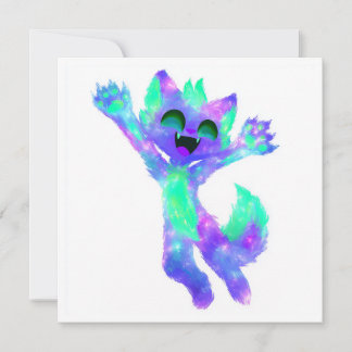 Invitation Galaxie Chibi Cat Party