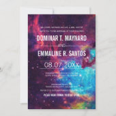 Invitation Galaxie colorée personnalisée (Devant)