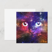 Invitation Galaxie de chat Burst de couleur (Devant / Derrière)