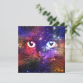 Invitation Galaxie de chat Burst de couleur (Debout devant)