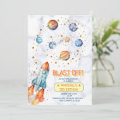 Invitation Galaxie de l'espace extérieur Planètes Système sol (Debout devant)