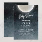 Invitation Galaxie de lune Douche pour bébé (Devant / Derrière)