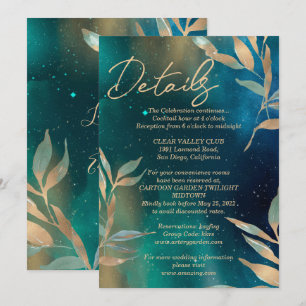 Invitation Galaxie de nébuleuse verte émeraude ciel nocturne 