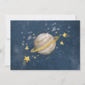 Invitation Galaxie Espace Extérieur Lune Étoiles 1er Annivers (Dos)