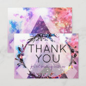 Invitation Galaxie Espace Hipster Mariage Moderne Remerciemen (Devant / Derrière)