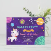 Invitation galaxie espace licorne (Debout devant)