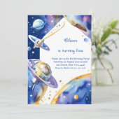 Invitation Galaxie moderne Astro Aventure Anniversaire (Debout devant)