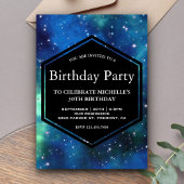 Invitation Galaxie moderne de l'espace céleste fête d'anniver