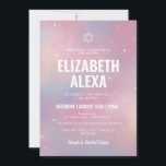 Invitation Galaxie moderne étoile de David Bat mitzvah<br><div class="desc">Galaxie moderne Star de David Invitation Bat mitzvah</div>
