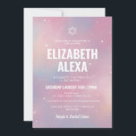 Invitation Galaxie moderne étoile de David Bat mitzvah<br><div class="desc">Galaxie moderne Star de David Invitation Bat mitzvah</div>