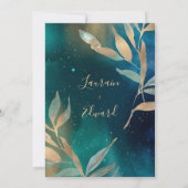 Invitation galaxie nébuleuse verte émeraude ciel nocturne feu (Dos)