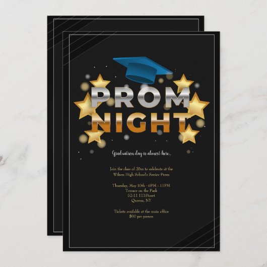 Invitation Galaxie Soirée de Promo (Devant / Derrière)