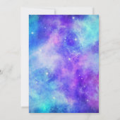 Invitation Galaxie spatiale abstraite violette et bleue pour  (Dos)