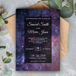 Invitation Galaxie universelle de l'espace extra-atmosphériqu<br><div class="desc">Invitation vos invités avec ce thème d'espace faire-part de mariage avec typographie moderne. Ajoutez simplement les détails de votre événement sur ce modèle facile à utiliser pour en faire une invitation unique.</div>