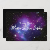 Invitation Galaxie violette Célébration de la vie (Devant / Derrière)