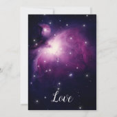 Invitation Galaxie violette Étoiles célestes Fête des mariées (Dos)